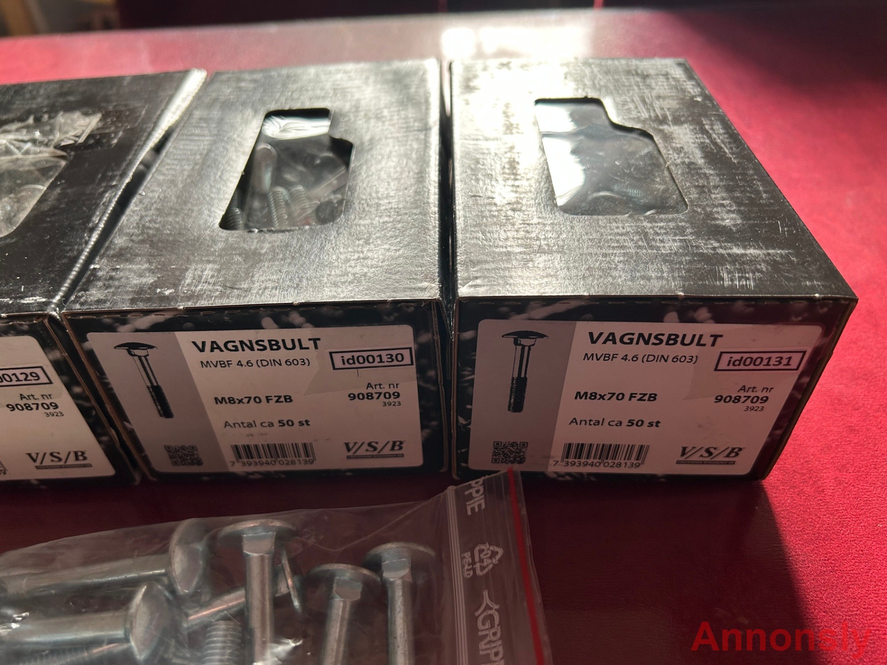 Vagnsbult (id00128) VSB M8x70 mm 6x50 skruv EAN 7393940028139 Totalt 9,6 kg – bild 3