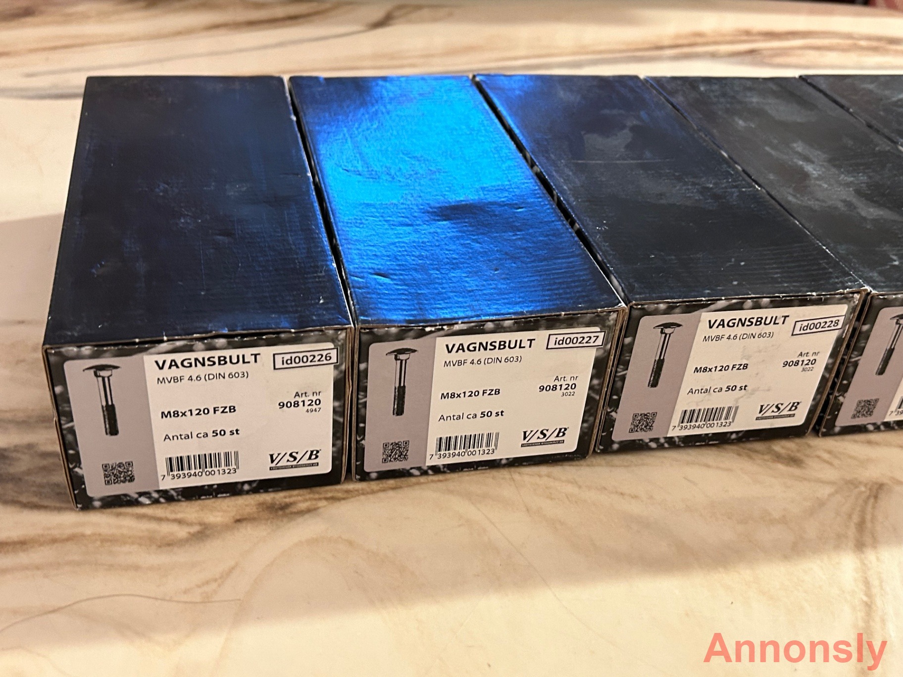 Vagnsbult (id00226-30) VSB M8x120 mm 5x50 skruv EAN 7393940001323 Totalt 12 kg – bild 2