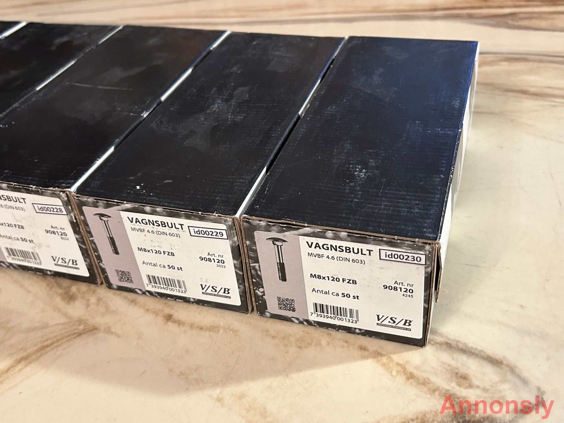 Vagnsbult (id00226-30) VSB M8x120 mm 5x50 skruv EAN 7393940001323 Totalt 12 kg – bild 3
