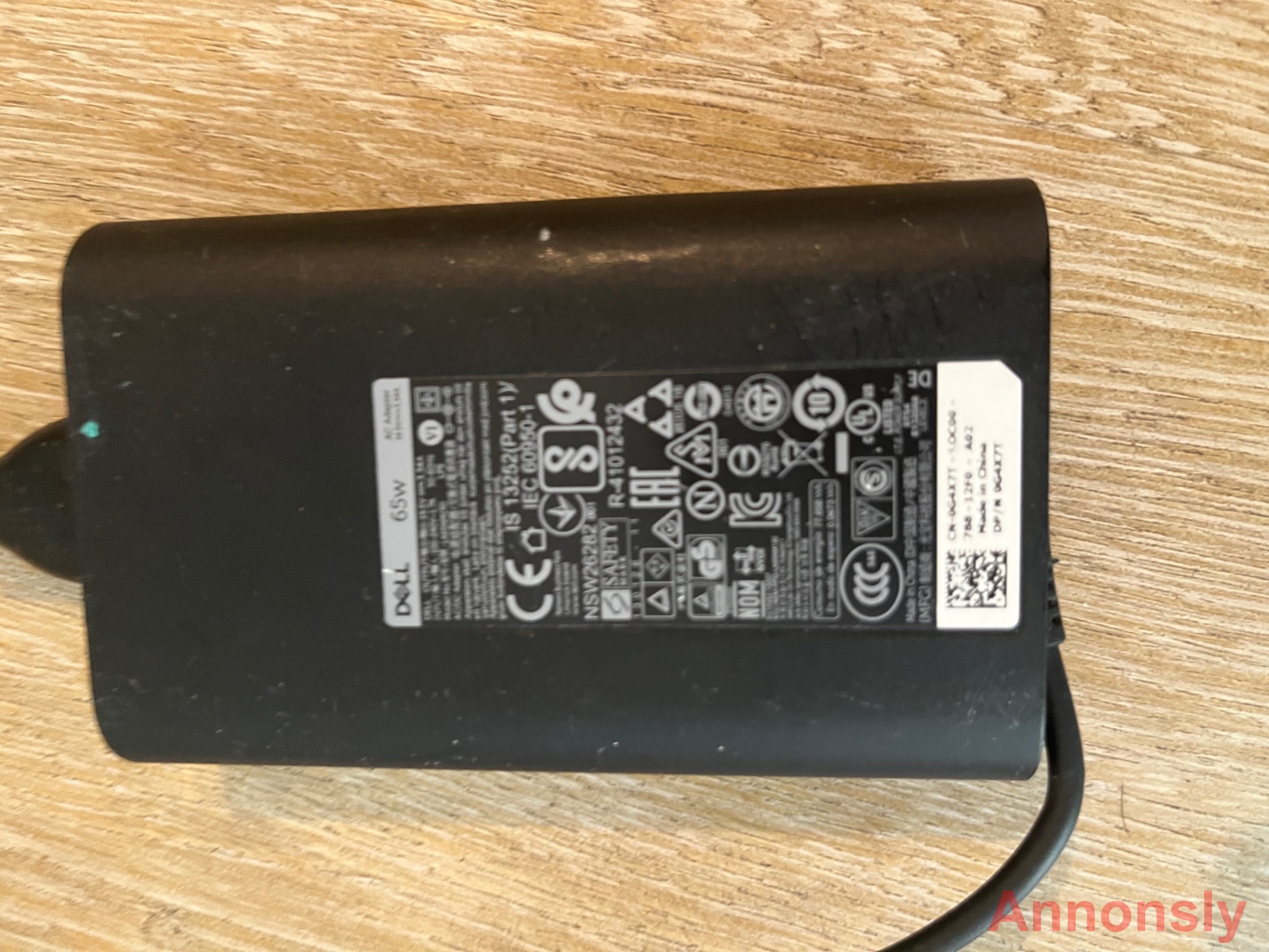Dell 65W original nätadapter/laddare + strömkabel – bild 5