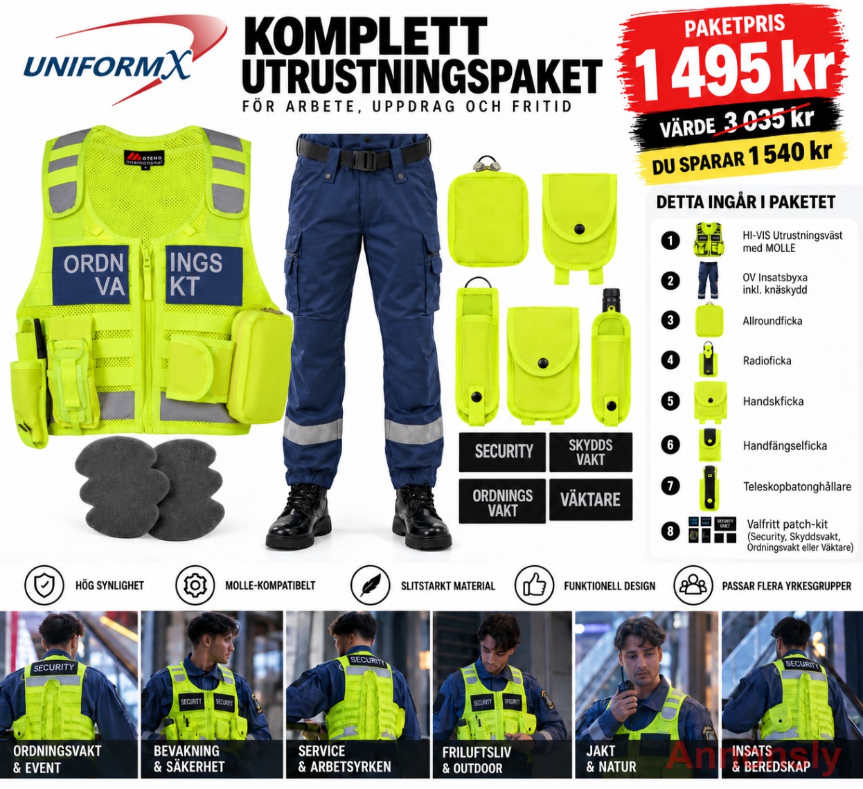 KOMPLETT UTRUSTNINGSPAKET - ORDNINGSVAKT