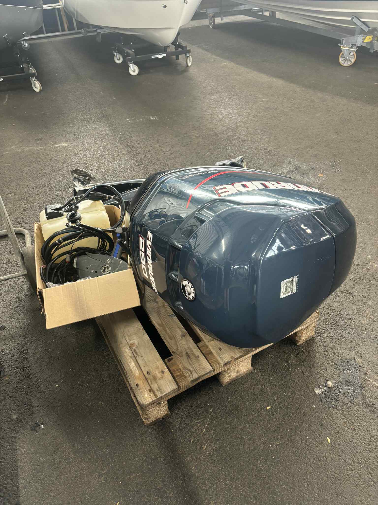 Beg. Evinrude ficht 250 hk lång rigg 2-takt -2003