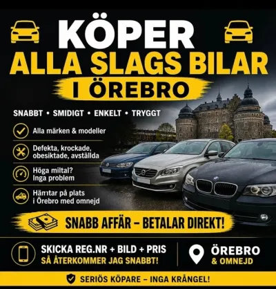 Har du bil att sälja? köper både defekta och felfria – snabb affär! 🚙
